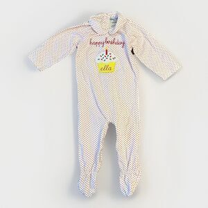 Birmingham Bubbles Size 2 Ella Embroidered Birthday Footie One Piece